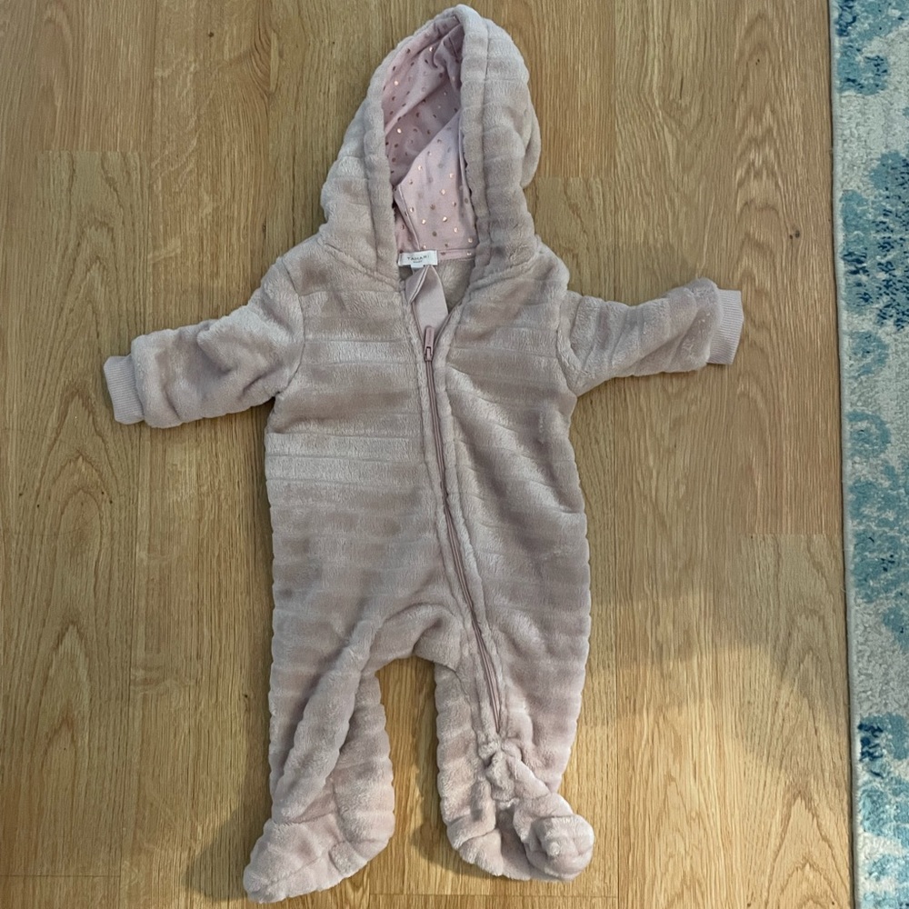 Tahari 3-6 Mo Baby Girl Hooded Jumpsuit